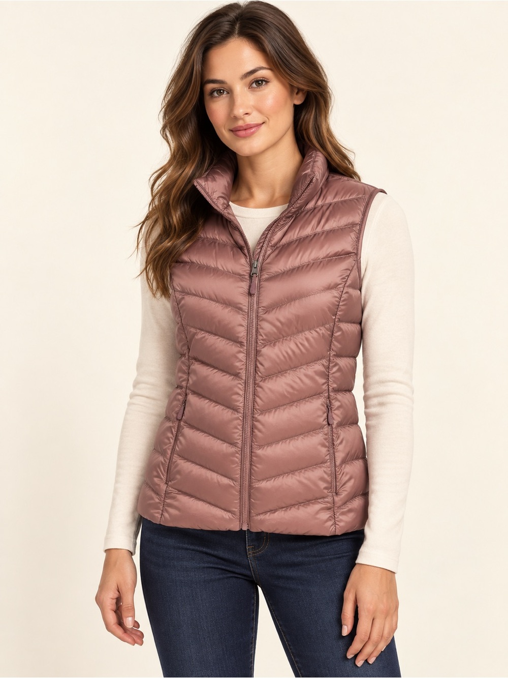 32 Degrees Mauve Quilted Puffer Vest